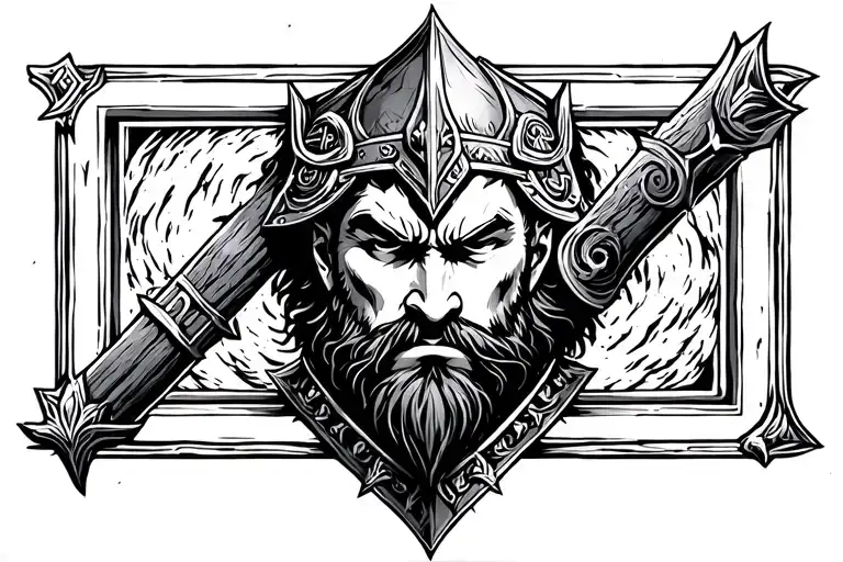 Rectangle Norse Myth Thor God Of Thunder