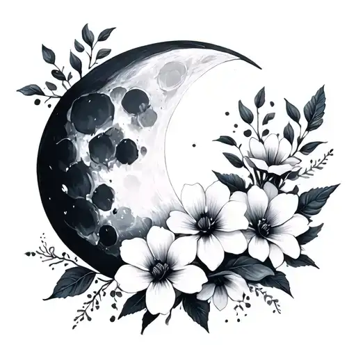 Flowers With Moon
