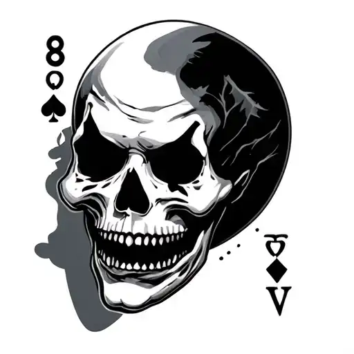 8 Ball Skulls Tarot Card Joker