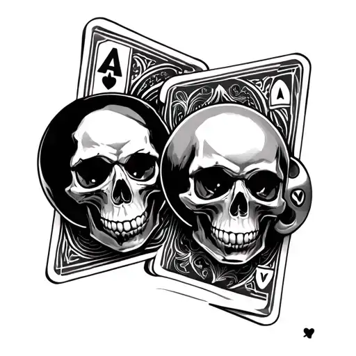 8 Ball Playing Cards Dice Skulls