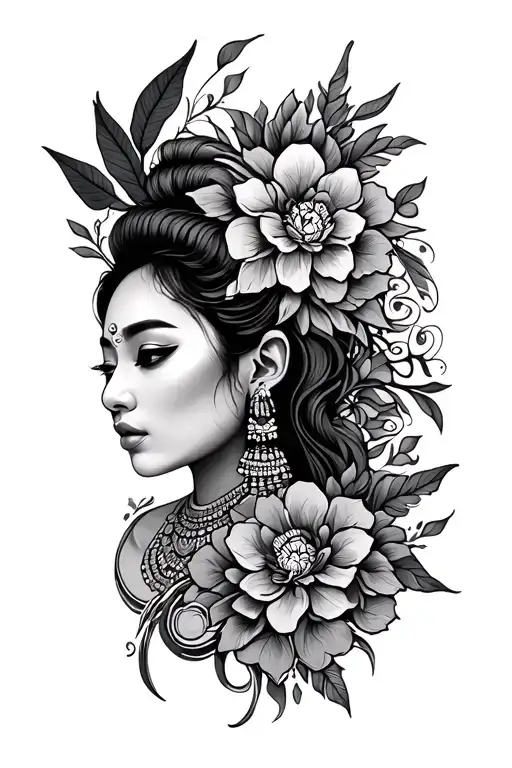 Balinese And Filipino Mixed Tattoo Design