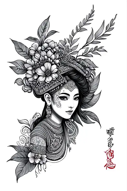 Balinese And Filipino Traditions Mixed Tattoo Design