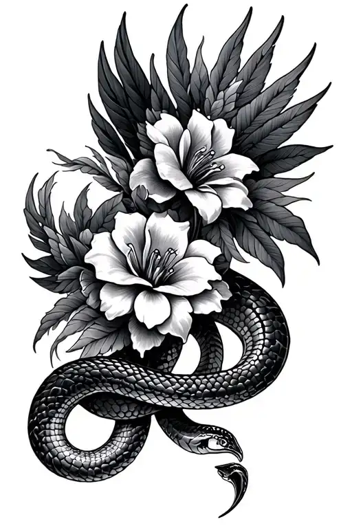 Sketch Tattoo Graphics Flowers Snakes And Wings
