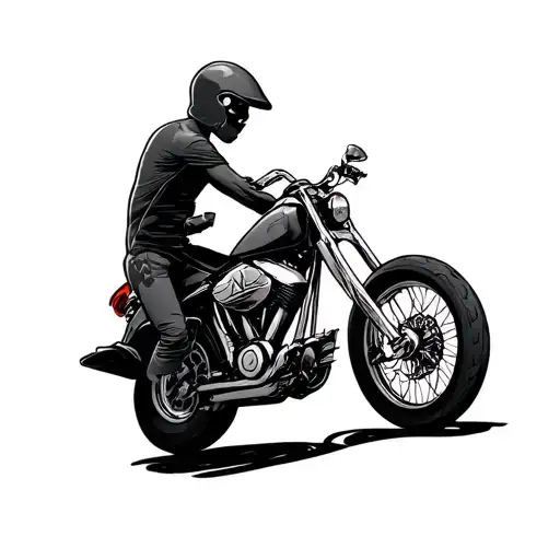 Stick Figure And Motorcycle