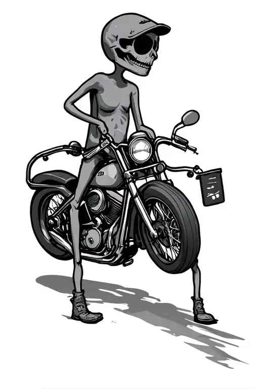 Stick Figure And Motorcycle