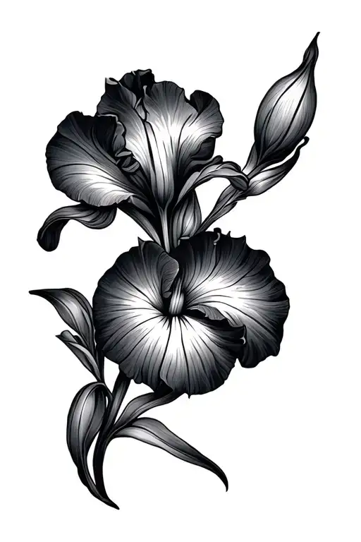 Iris Flower Intertwined