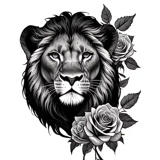 Lioness Lady And Roses With Stronger Than Before Written Across