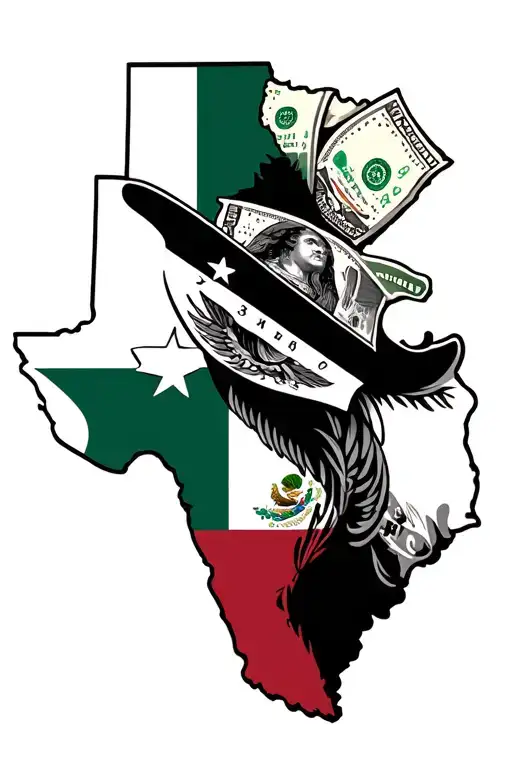 Texas Money Mexico Flag