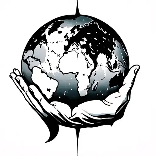 Minimalist Atlas Holding The World
