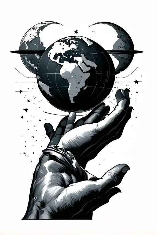 Minimalist Atlas Holding The World