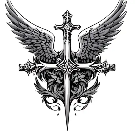 Crosse And Wing Attached