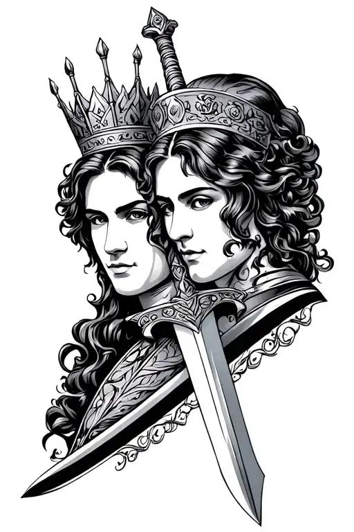 King And Queen With Sword