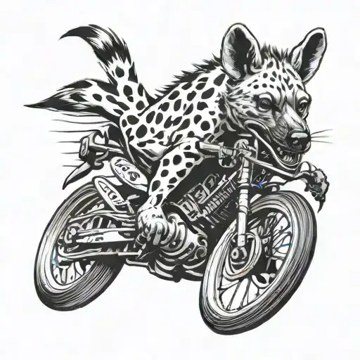 Hyena On Race Bike Racing