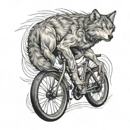 Wolf On A Bike Ride