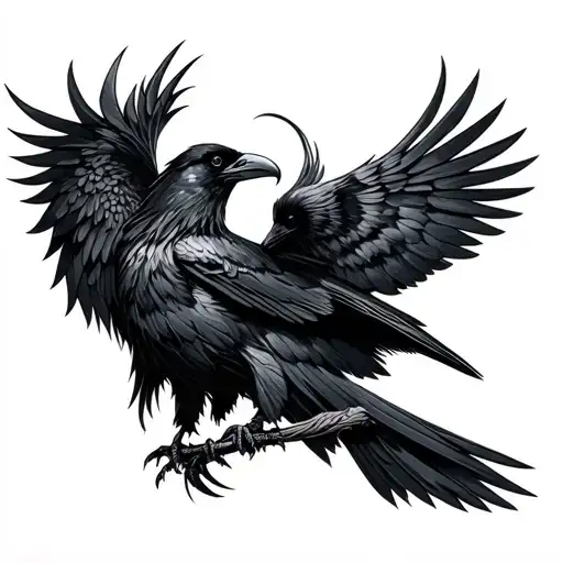 Hugin And Munin Raven In A Viking Theme Sleeve