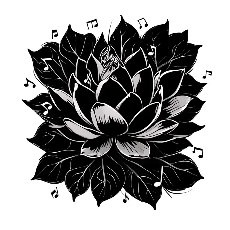 Lotus And Music Notes
