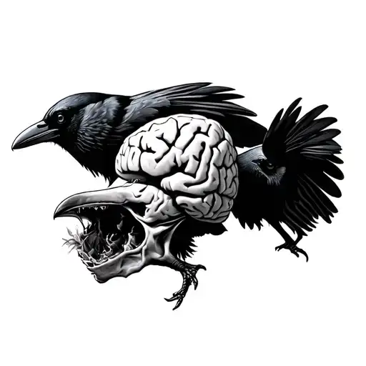 Crows Eating Human Brains