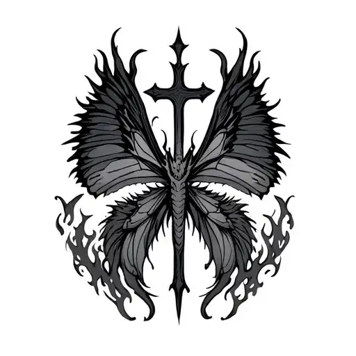 Butterfly Wings Holy Cross Fire Dragon