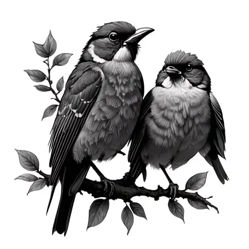 3 Birds On A Branch Tatoo Design