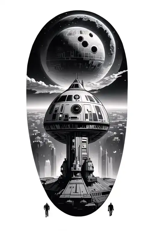 Cloud City Bespin With Death Star Above As A Seperate Piece