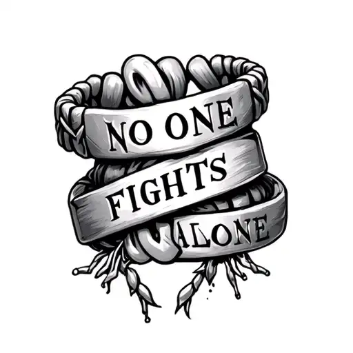 No One Fights Alone Bracelet Tattoo Design