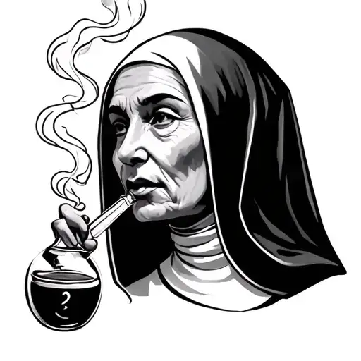 Nun Smoking A Bong