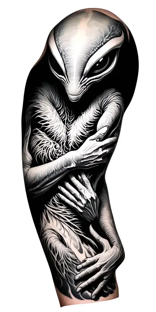 3D Alien Animal Holding Onto Arm Sleeve