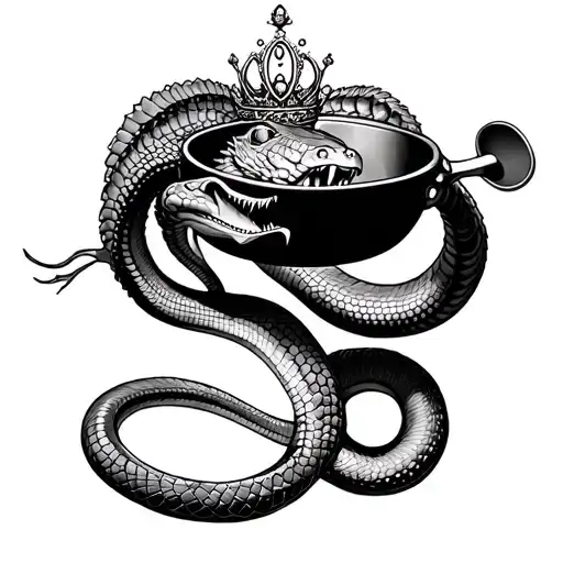 Cobra Wearing A Tiara Swinging A Frying Pan Flying
