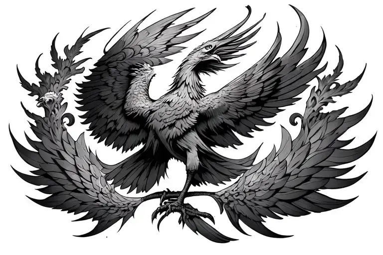 Mandala With Phoenix Rising