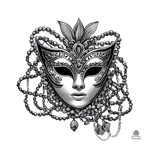 Mardi Gras Mask Beads Intertwined
