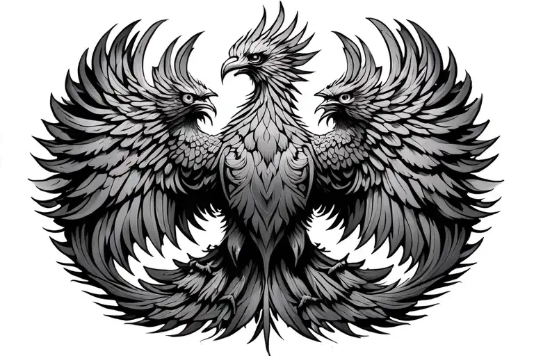 Mandala With Phoenix Rising