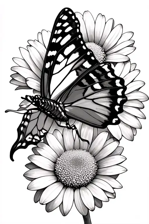 Swallowtail Butterfly On A Daisy