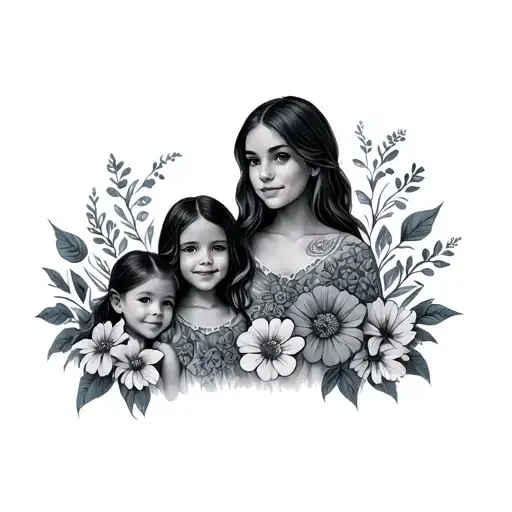 Mom Of 3 Daughters Flowers