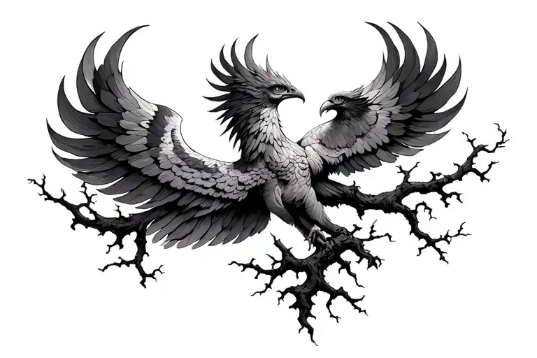 Phoenix Rising From Ash Tree