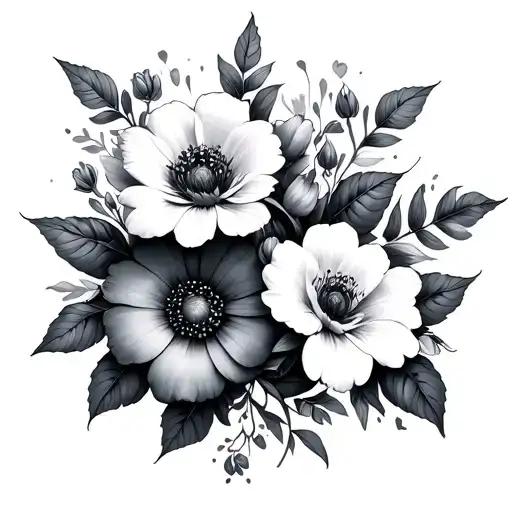 Mom Of 3 Daughters Only Flowers Intertwined