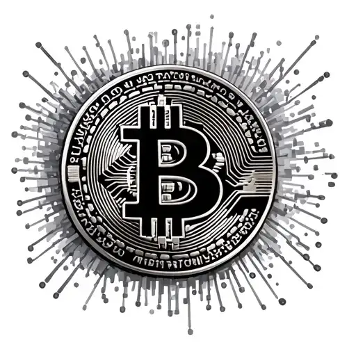 Bitcoin Coin Surrounded By Binary