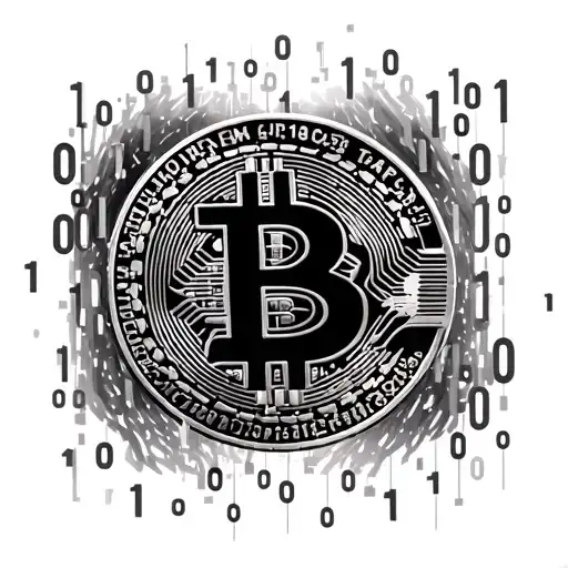 Bitcoin Coin Surrounded By Binary Code Symbolizing
