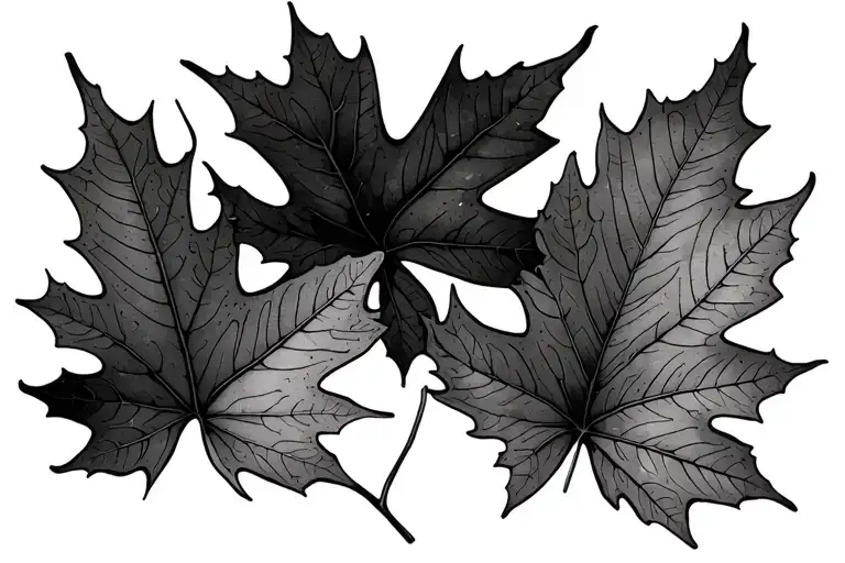Three Autum Leaves Falling