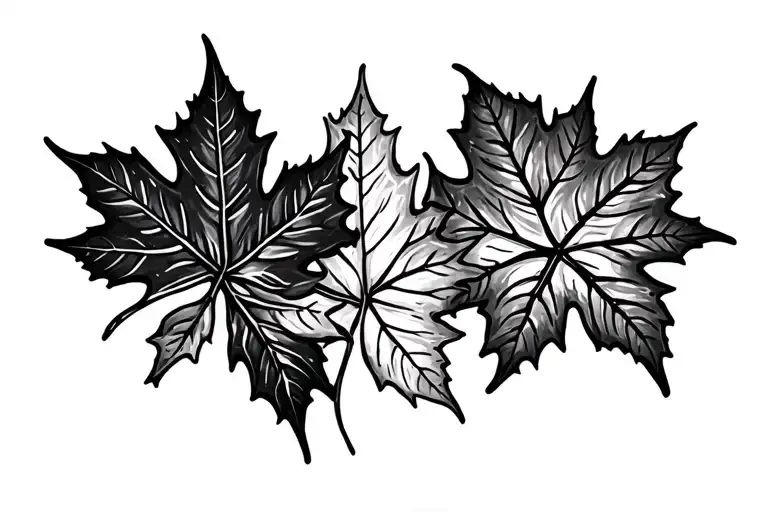 Three Autum Leaves Falling