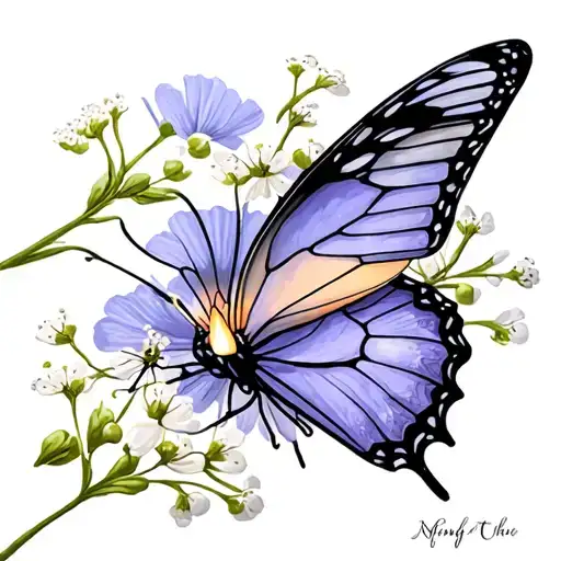 Baby Breath Butterfly Tealight Candle