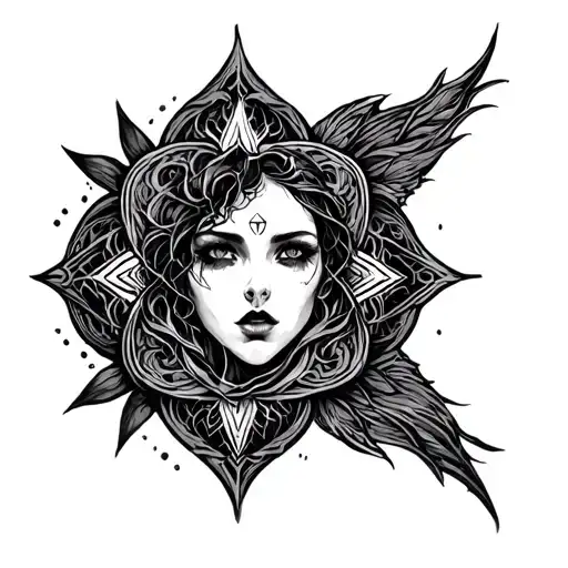 Gothic Cult-ish Tattoo Fine Line Inspired By Sleep Token