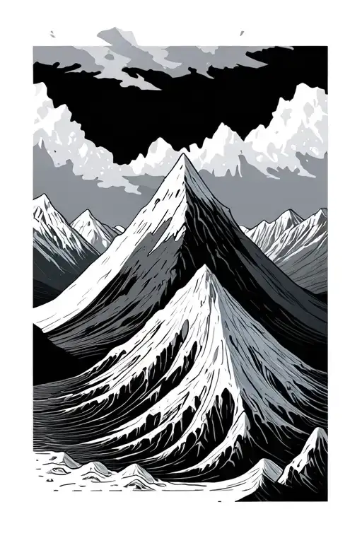 Volcano And Glacier Symbol