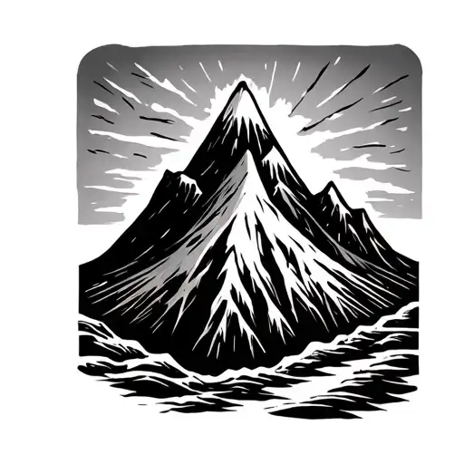 Simple Volcano And Glacier Symbol
