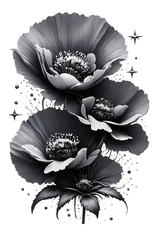 Poppy Flowers Stars Forming