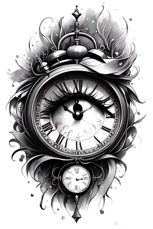 Clock With Womans Eye In It