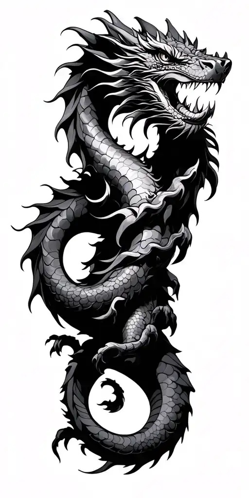 Dragon Wrapped Together Symbolizing The Client's