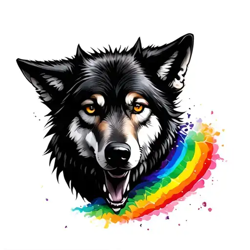 Black Wolf Rainbow
