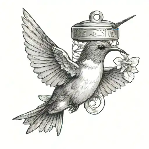 Hummingbird Carrying Bucket Of Water