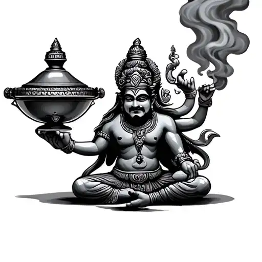 Genie Lamp With Smoke Tiki God Coming Out