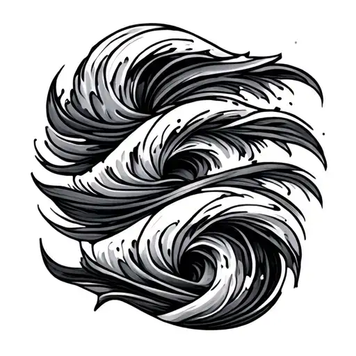 Four Lined Band Tatto Wave Design Inspired